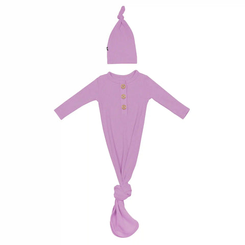 Ribbed Knotted Gown with Hat Set in Poi