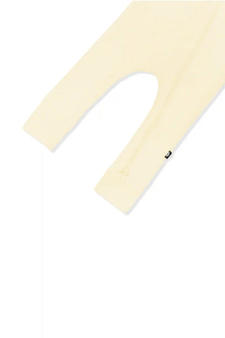 Ribbed Zipper Romper in Chamomile
