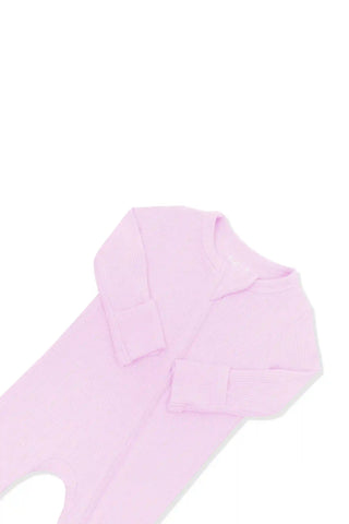 Ribbed Zipper Romper in Thistle