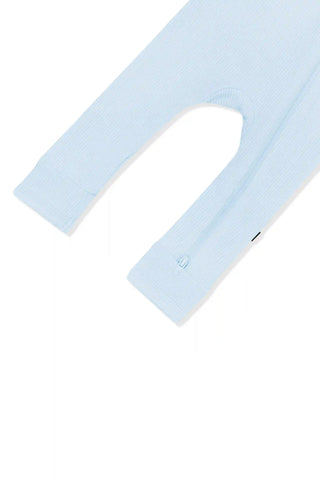 Ribbed Zipper Romper in Breeze