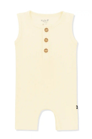 Ribbed Sleeveless Shortall in Chamomile