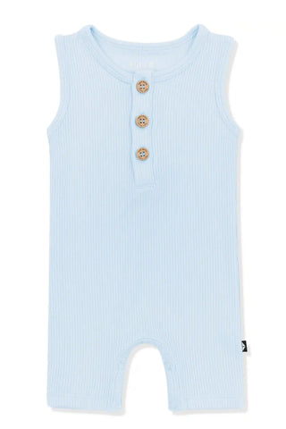 Ribbed Sleeveless Shortall in Breeze