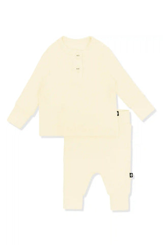 Ribbed Infant Henley Set in Chamomile