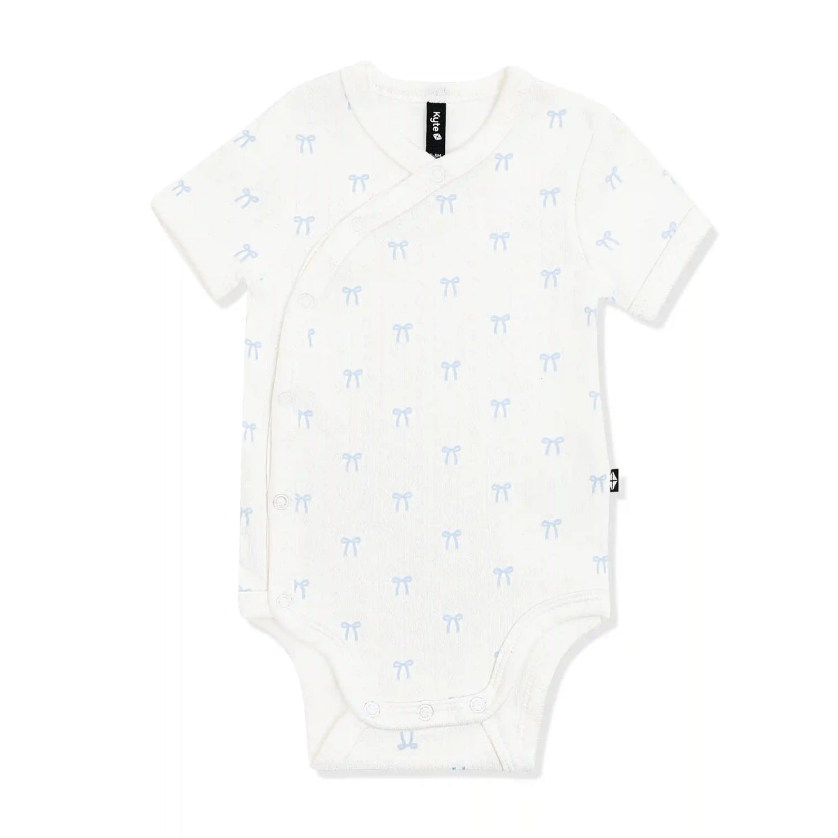 Pointelle Kimono Bodysuit in Sweet Blue Bow