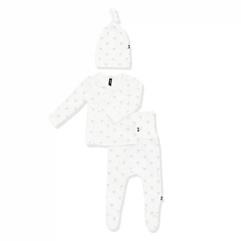 Pointelle Take Me Home Set with Cap in Sweet Blue Bow