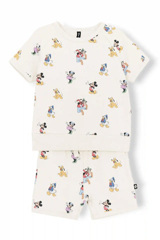 Short Sleeve Jogger Set in Mickey Mouse and Friends