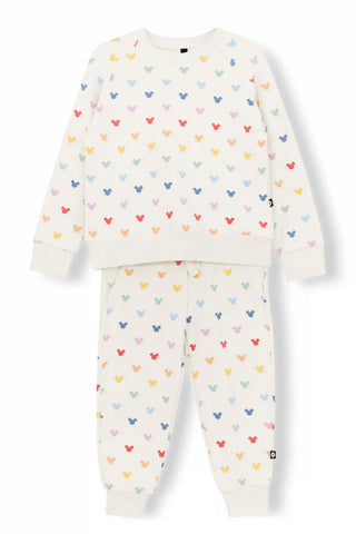 Long Sleeve Jogger Set in Pastel Mickey Mouse