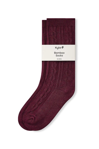 Knee High Socks in Burgundy