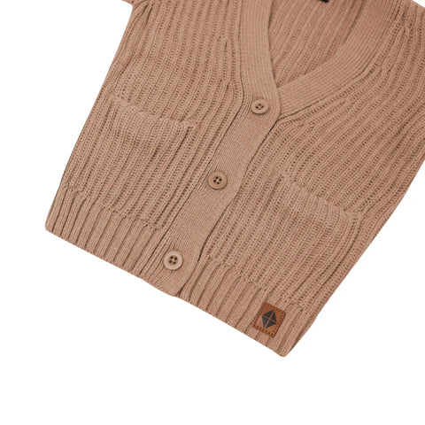 Chunky Knit Oversized Cardigan in Latte