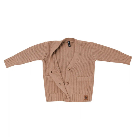 Chunky Knit Oversized Cardigan in Latte