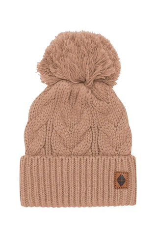 Chunky Cable Knit Beanie in Latte