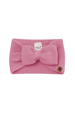 Chunky Knit Bow Headband in Apple Blossom