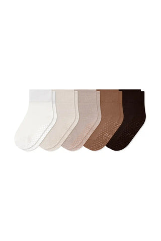 Quarter Socks Combo 5-Pack in Cafe