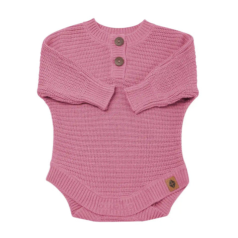 Chunky Knit Romper in Apple Blossom