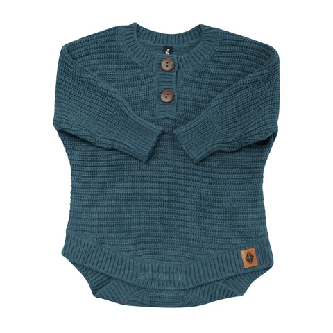 Chunky Knit Romper in Atlantic