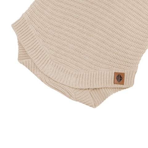 Chunky Knit Romper in Almond