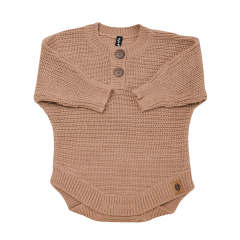 Chunky Knit Romper in Latte