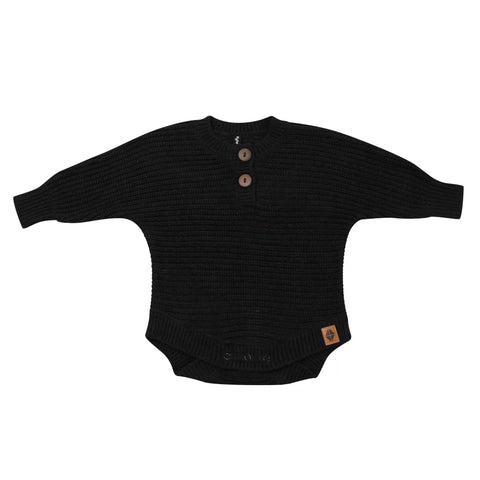Chunky Knit Romper in Midnight