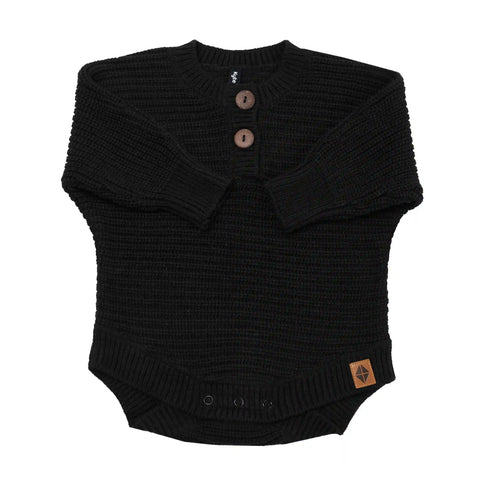 Chunky Knit Romper in Midnight