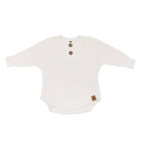 Chunky Knit Romper in Oat