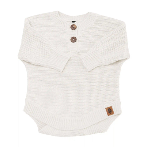 Chunky Knit Romper in Oat