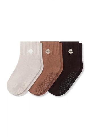 Crew Socks Combo 3-Pack in Cafe