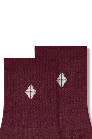 Adult Crew Socks in Burgundy