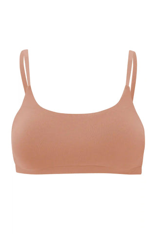 Women's Scoop Neck Bralette in Latte