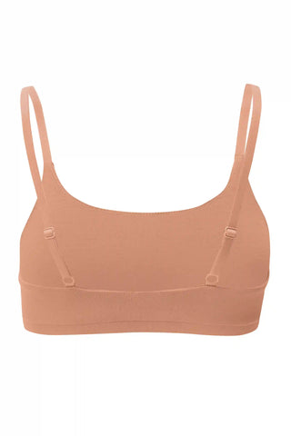Women's Scoop Neck Bralette in Latte