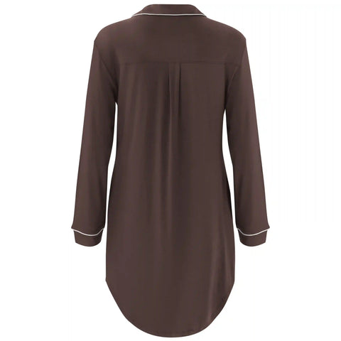Long Sleeve Women’s Nightshirt in Espresso