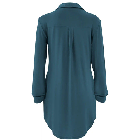Long Sleeve Women’s Nightshirt in Atlantic
