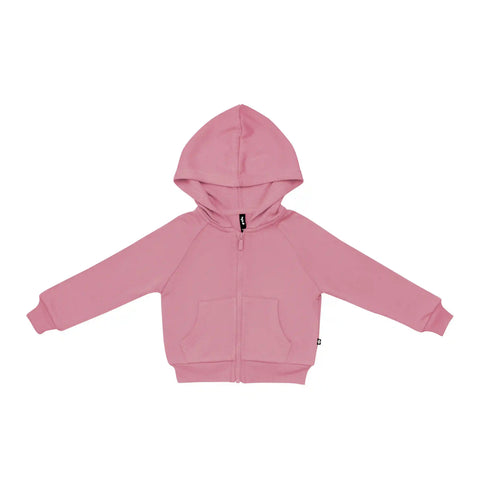 Fleece Zip Up Hoodie in Apple Blossom
