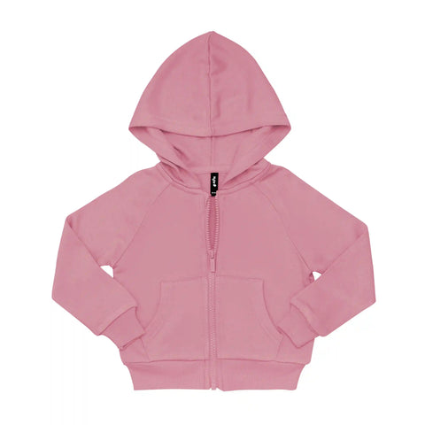 Fleece Zip Up Hoodie in Apple Blossom