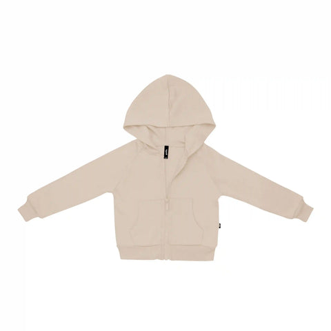 Fleece Zip Up Hoodie in Almond