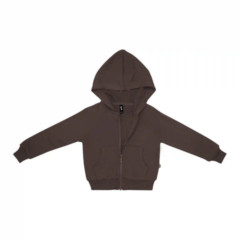 Fleece Zip Up Hoodie in Espresso