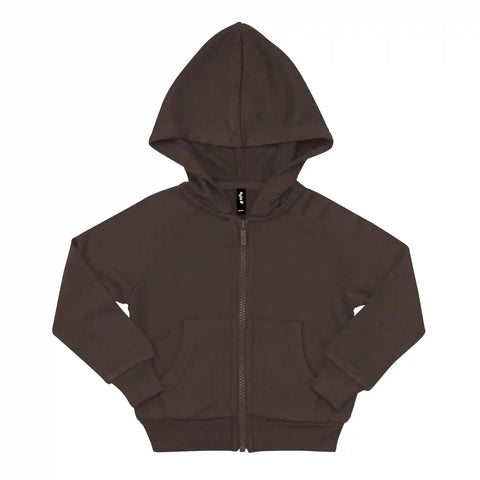 Fleece Zip Up Hoodie in Espresso