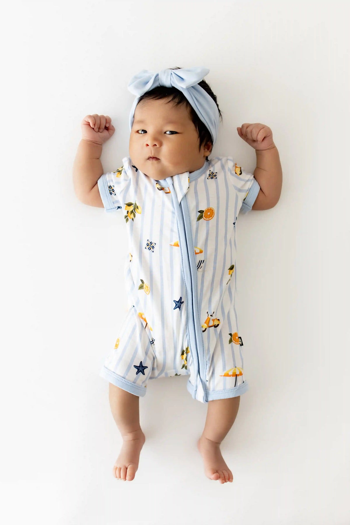 Zipper Shortall Romper in Amalfi Coast