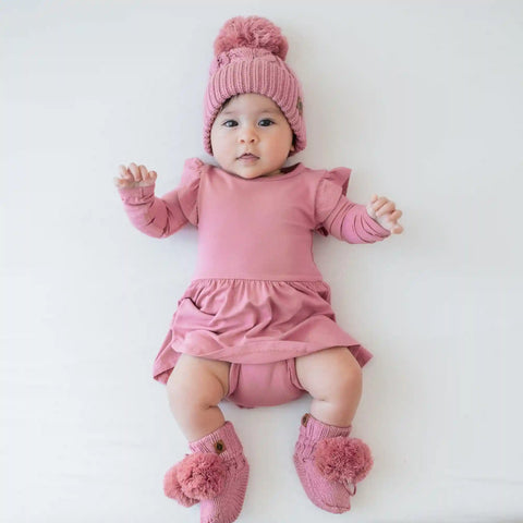 Chunky Cable Knit Beanie in Apple Blossom