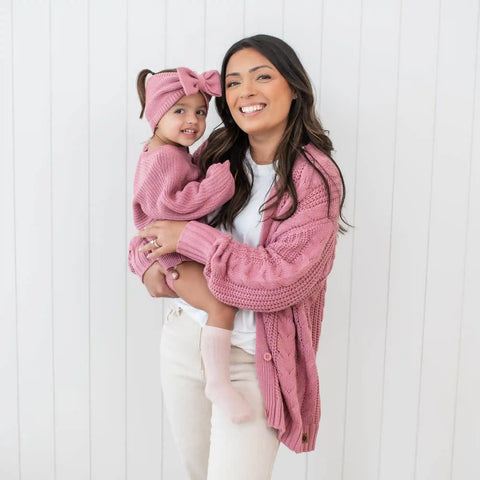 Chunky Knit Romper in Apple Blossom