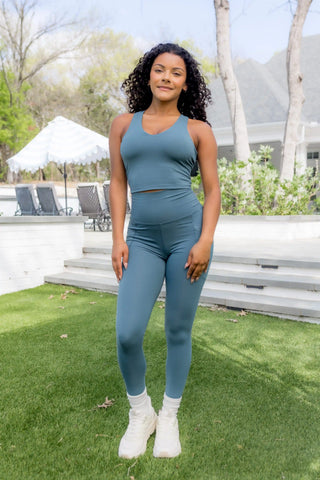 Bamboo Flex Bra Tank in Atlantic