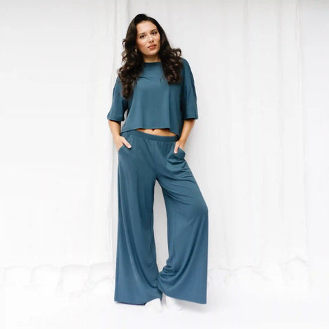 Women's Wide Leg Pant in Atlantic