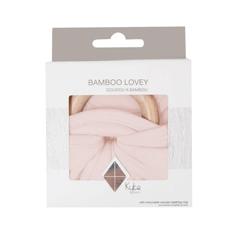 Lovey in Blush with Removable Wooden Teething Ring