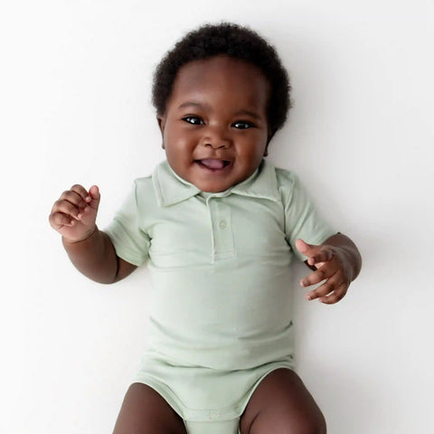 Polo Bodysuit in Basil
