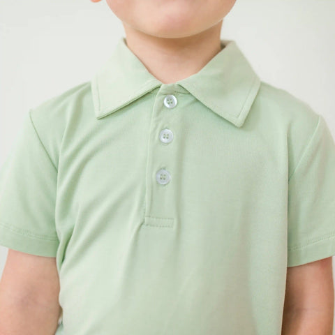 Toddler Short Sleeve Polo in Basil