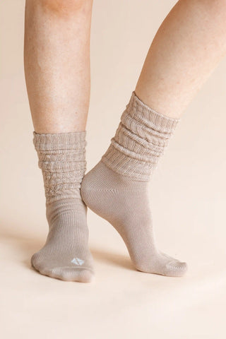 Adult Scrunch Socks in Bisque