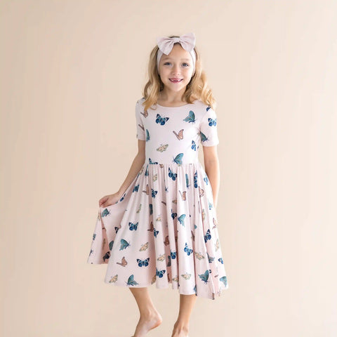 Twirl Dress in Blush Butterfly