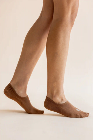 Women's No Show Socks 3-Pack in Cafe