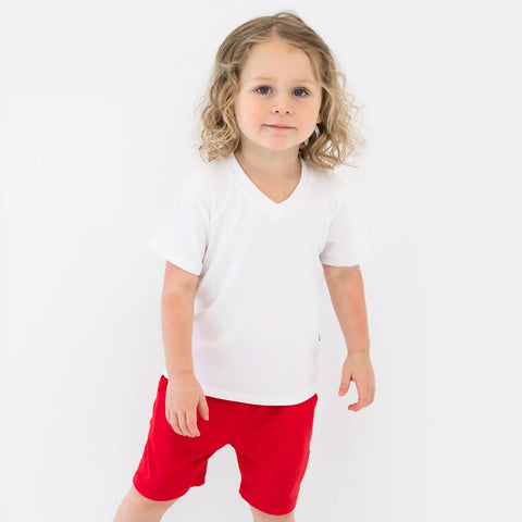 Drawstring Short in Cardinal