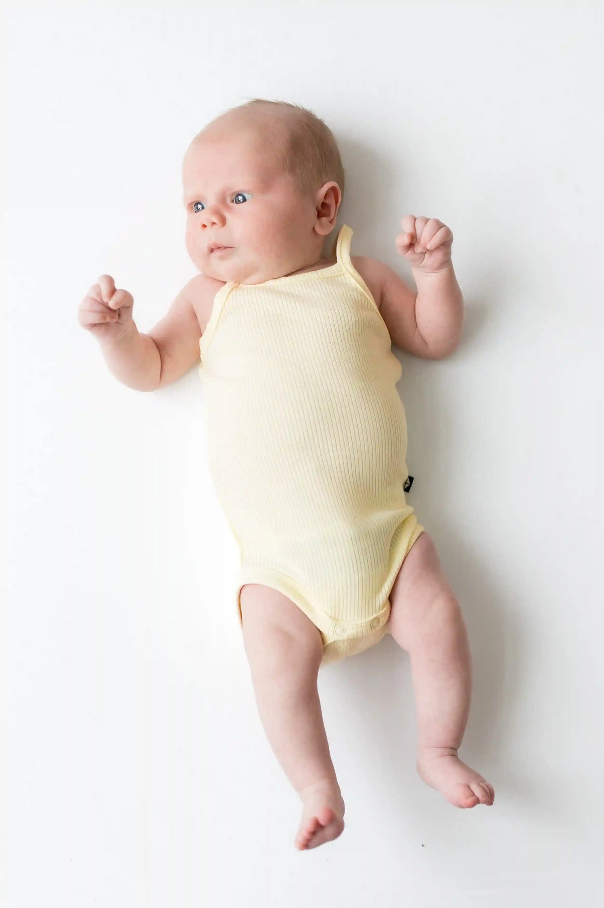 Ribbed Spaghetti Strap Bodysuit in Chamomile