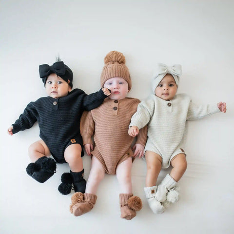 Chunky Knit Romper in Midnight